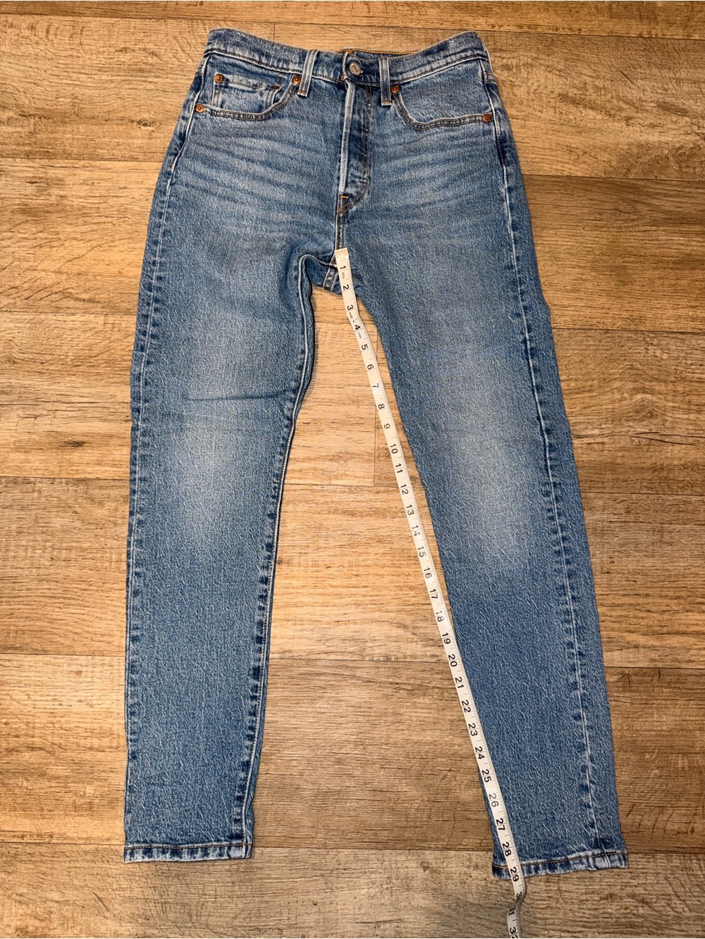 Levi's High-Rise Straight-Leg Blue Denim Jeans